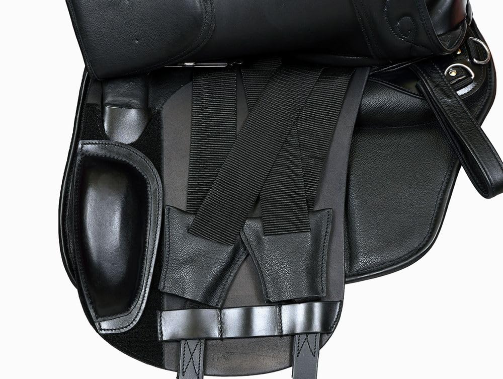 Selle D'équitation De Trail En Cuir De Buffle - Noir - Arçon Interchangeable
