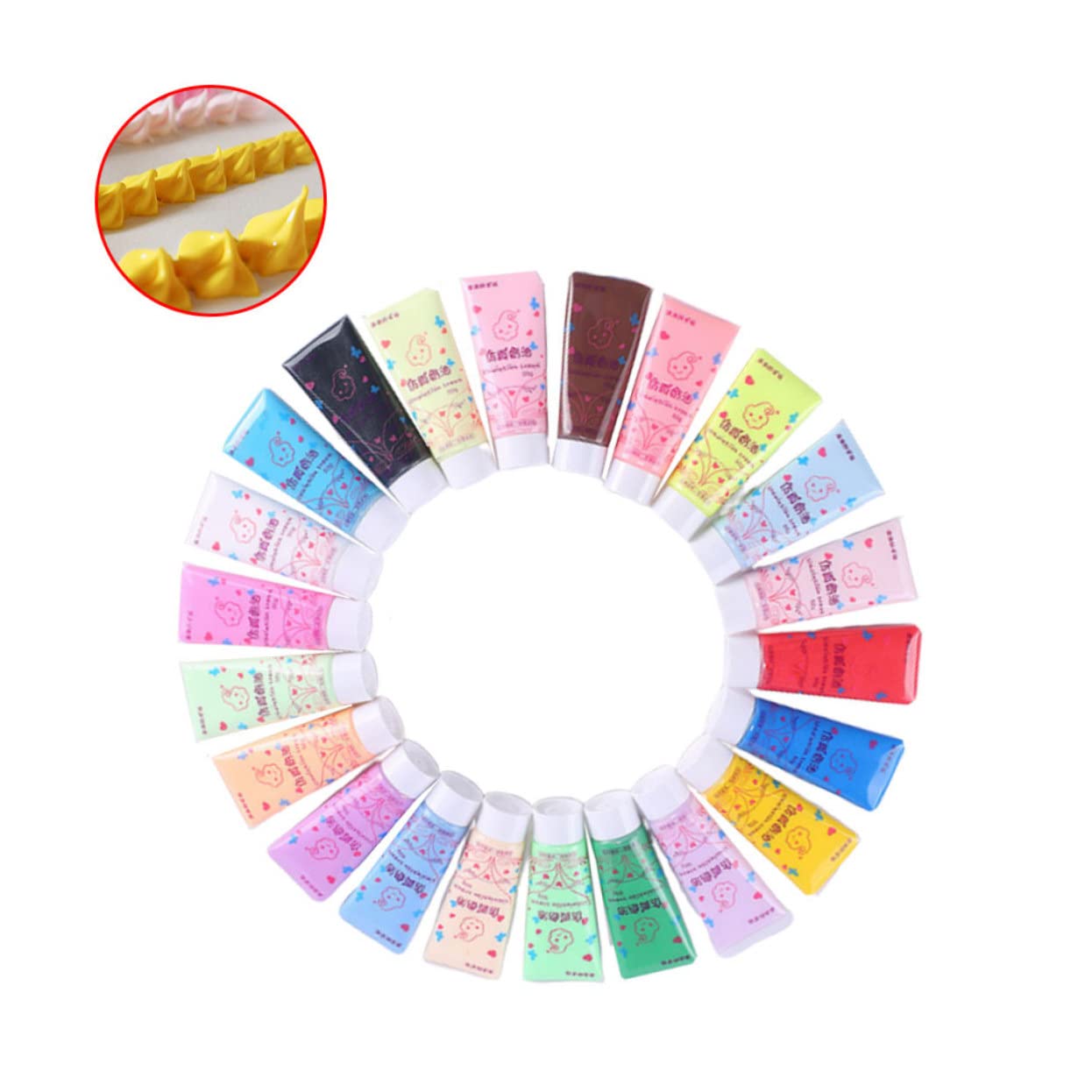 22 Pcs Kawaii Simulation Cream Glue for DIY Phone Case Decoration Bottles with Dual Nozzles Safe and Durable Crafting Material for Creative Patterns Random Color