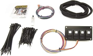 Painless Performance 58107 Track Rocker 4-Switch Customizable Panel, In-Dash Mount