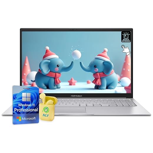 ASUS Vivobook 15 Touch Screen Business Laptop Computer, 15.6" FHD LED Display, Intel Core i7-1355U Processor, Windows 11 Pro 40GB RAM 2TB SSD, Backlit Keyboard, Numeric Keypad, NLY Earphones, Silver