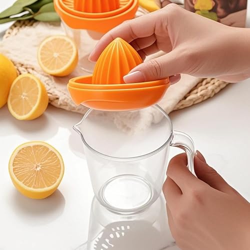 Miniatura 7 de Escariador manual naranja de la rotación del exprimidor del limón anaranjado de los exprimidores de la mano con el colador y el envase