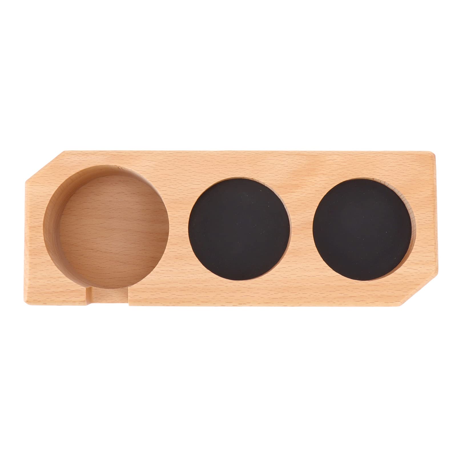 Estación de tamping, madera de haya, soporte para tapetes con almohadilla antideslizante, accesorios para cafetería (pequeño)