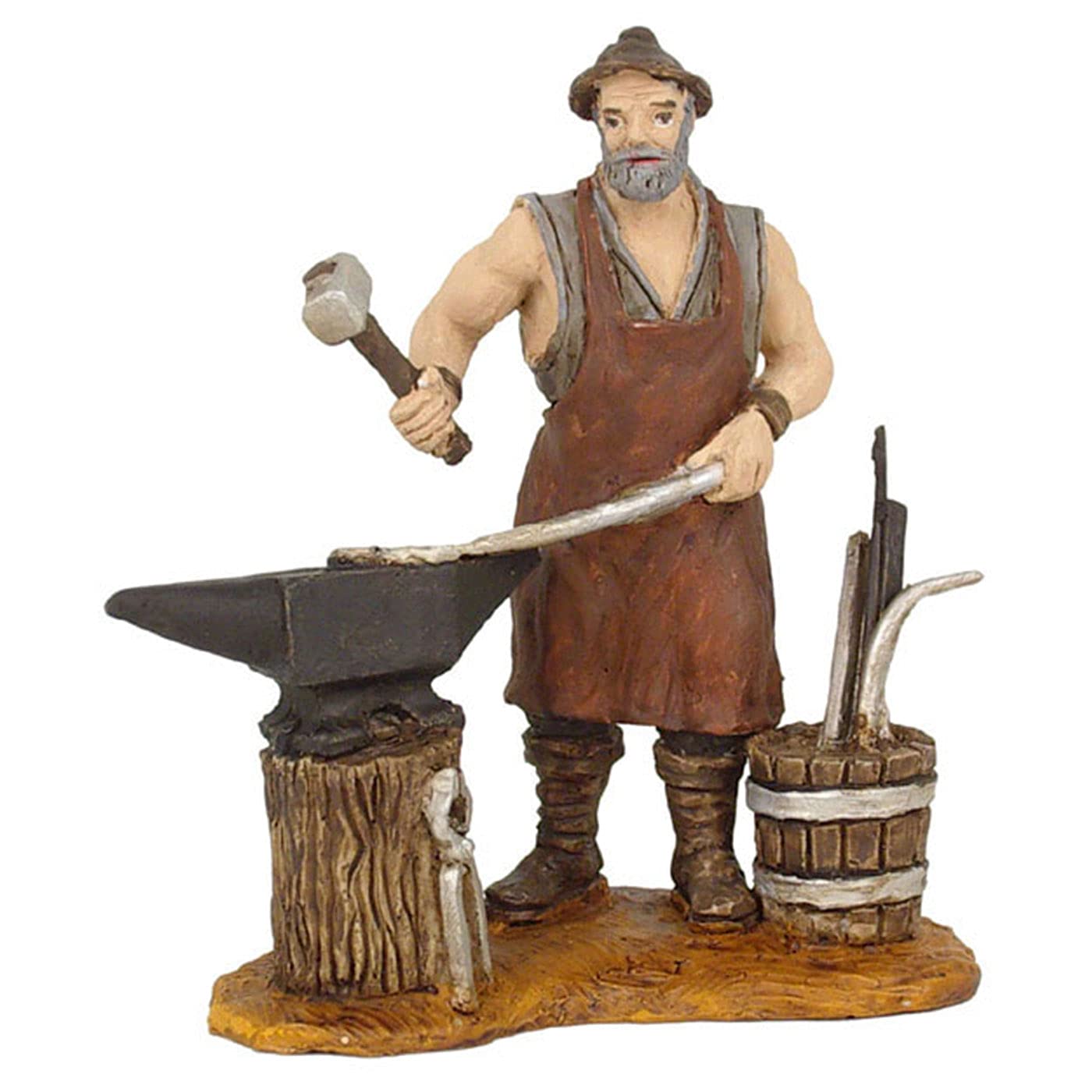 Acan Tradineur - Figura de Herrero para belén navideño 8 cm, durexina, Figura Decorativa Nacimiento, oficios, Pesebre, Navidad, decoración Tradicional