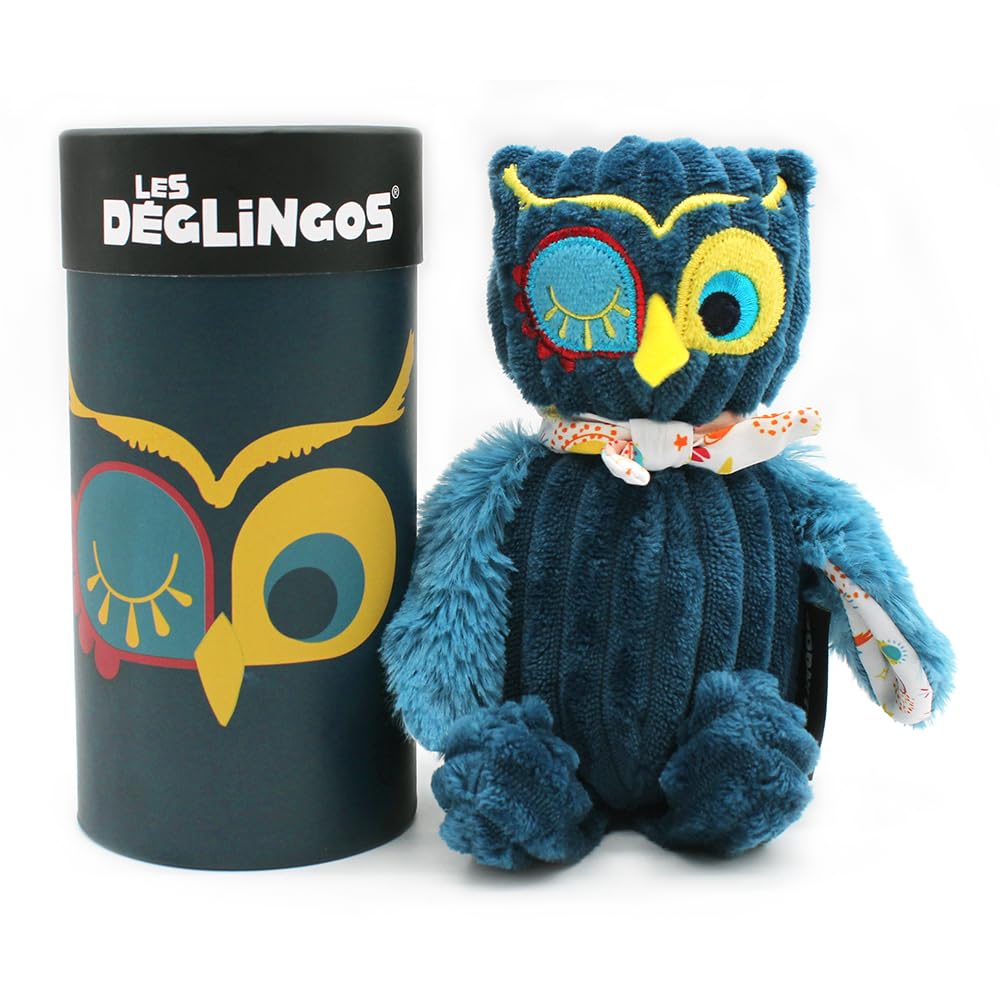 Les DEGLINGOS - Peluche Petit Simply + boîte Cadeau - Astros Le Hibou - Dès la Naissance - 22cm - Bleu Les DEGLINGOS - Peluche Petit Simply + boîte Cadeau - Astros Le Hibou - Dès la Naissance - 22cm - Bleu