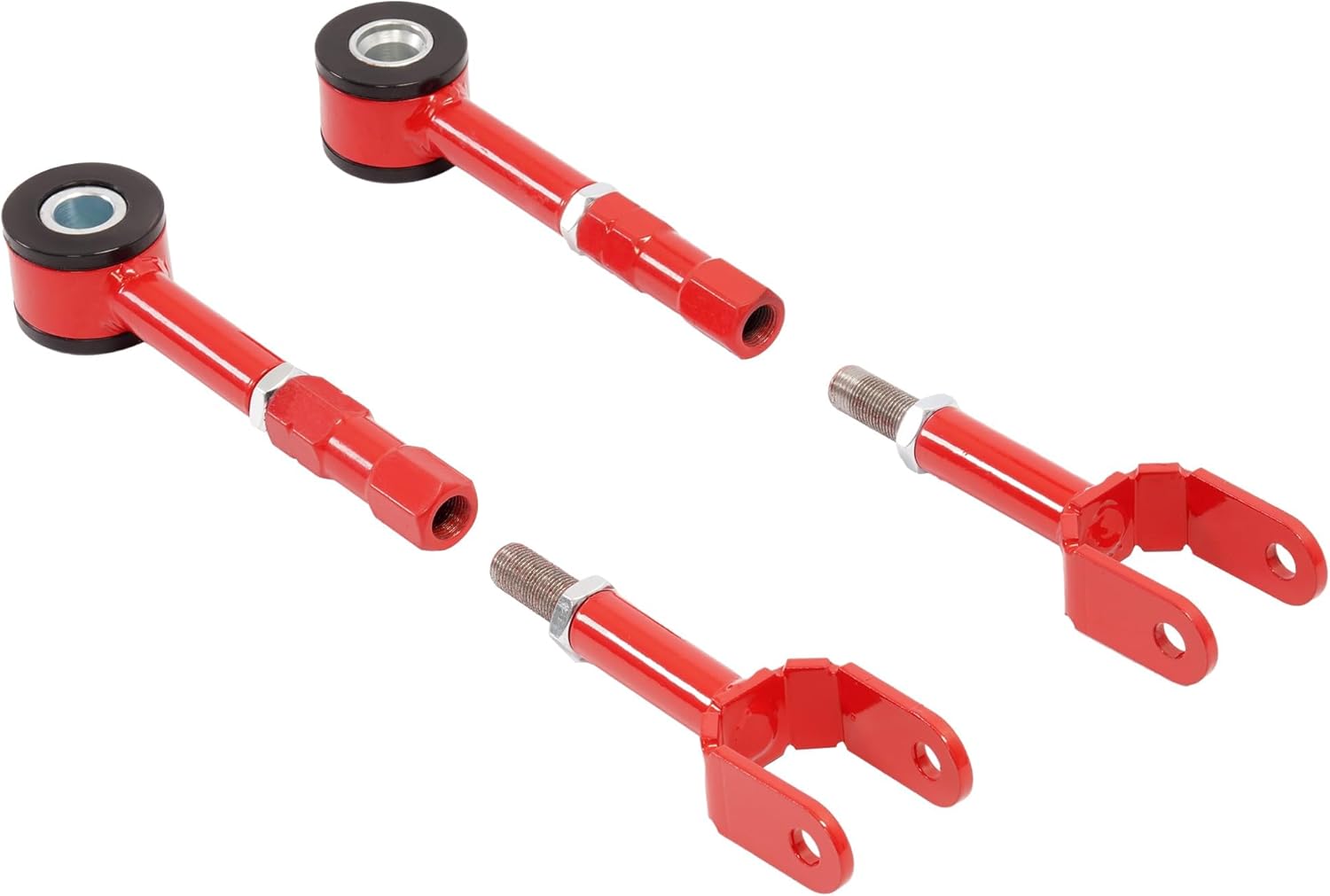 Adjustable Rear Traction Rod Compatible with 2003-2009 Nissan 350Z/ Infiniti G35 Coupe Sedan Radius Arms Steel Powder Coated Red