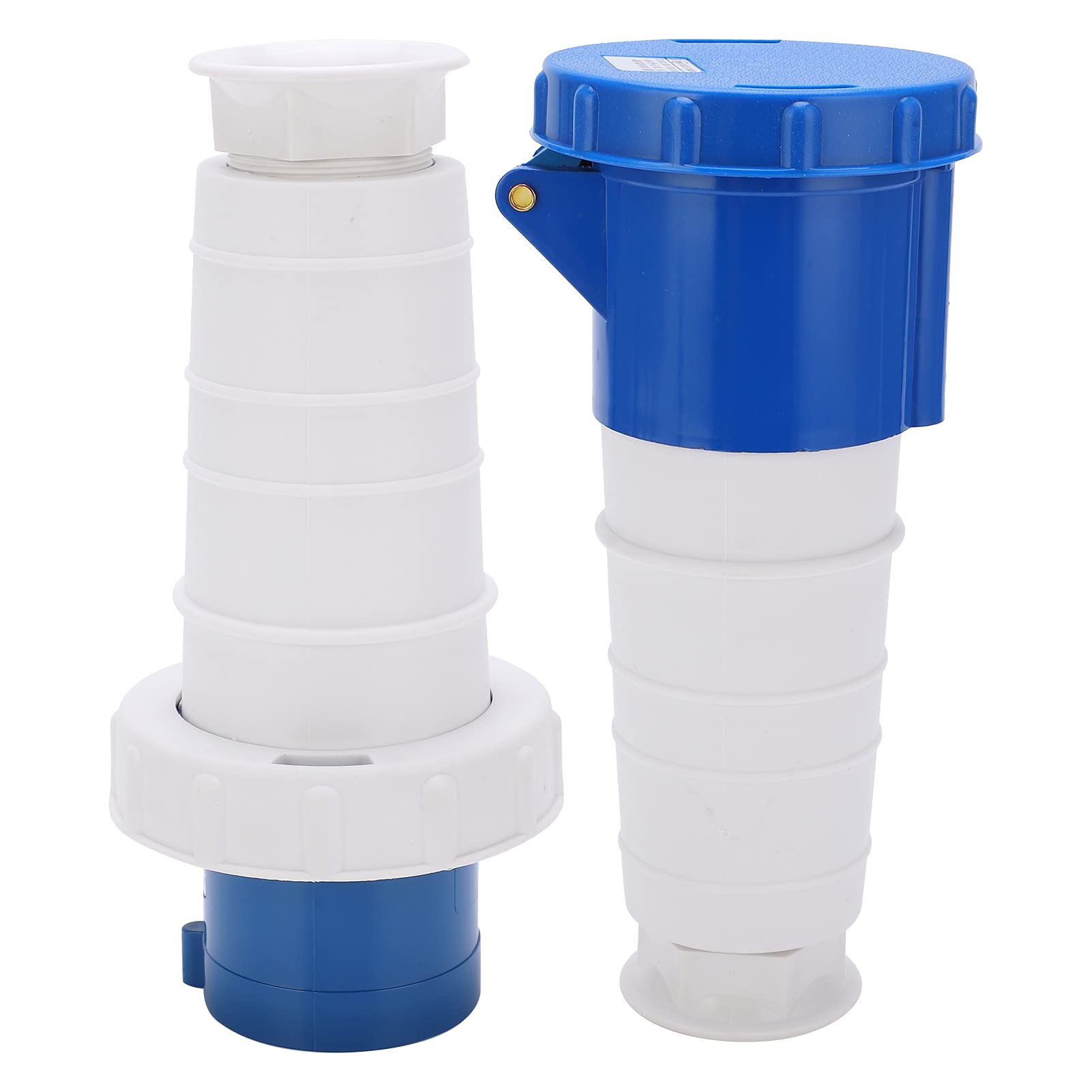 Couplage du connecteur CEE, bouchon de camping et embrayage, 3 Poly 220-250V 63A 6H IP67, 2 en 1 Adaptateur de courant Strong Blue pour le camping-car Caravan.