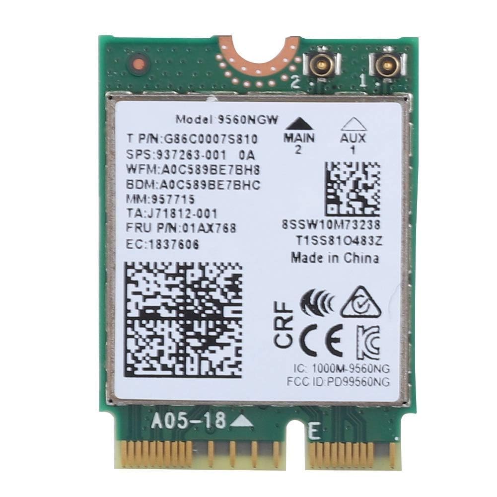WiFi Card for Intel 9560AC NGW, Wireless 1730Mbps 2.4G/5G Dual Band Bluetooth 5.0 Network Card for Samsung/Dell/Sony/ACER/ISUS/MSI/Clevo/Terransforce/Hasee