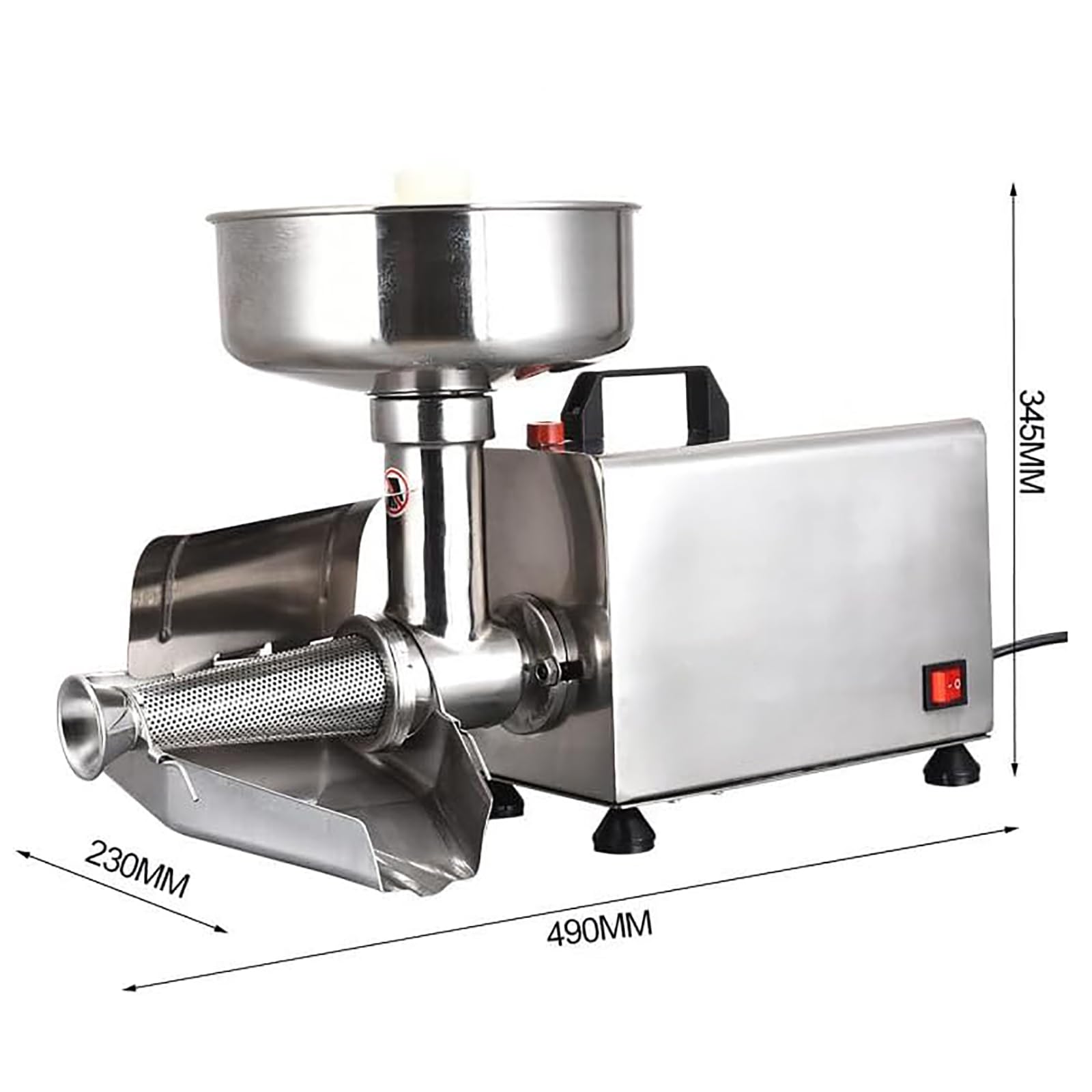 Macchina elettrica del filtro del pomodoro per marmellate e salse, 90-160Kg/h, separazione automatica dei rifiuti, corpo in acciaio inossidabile, motore di rame puro per bacche e frutta