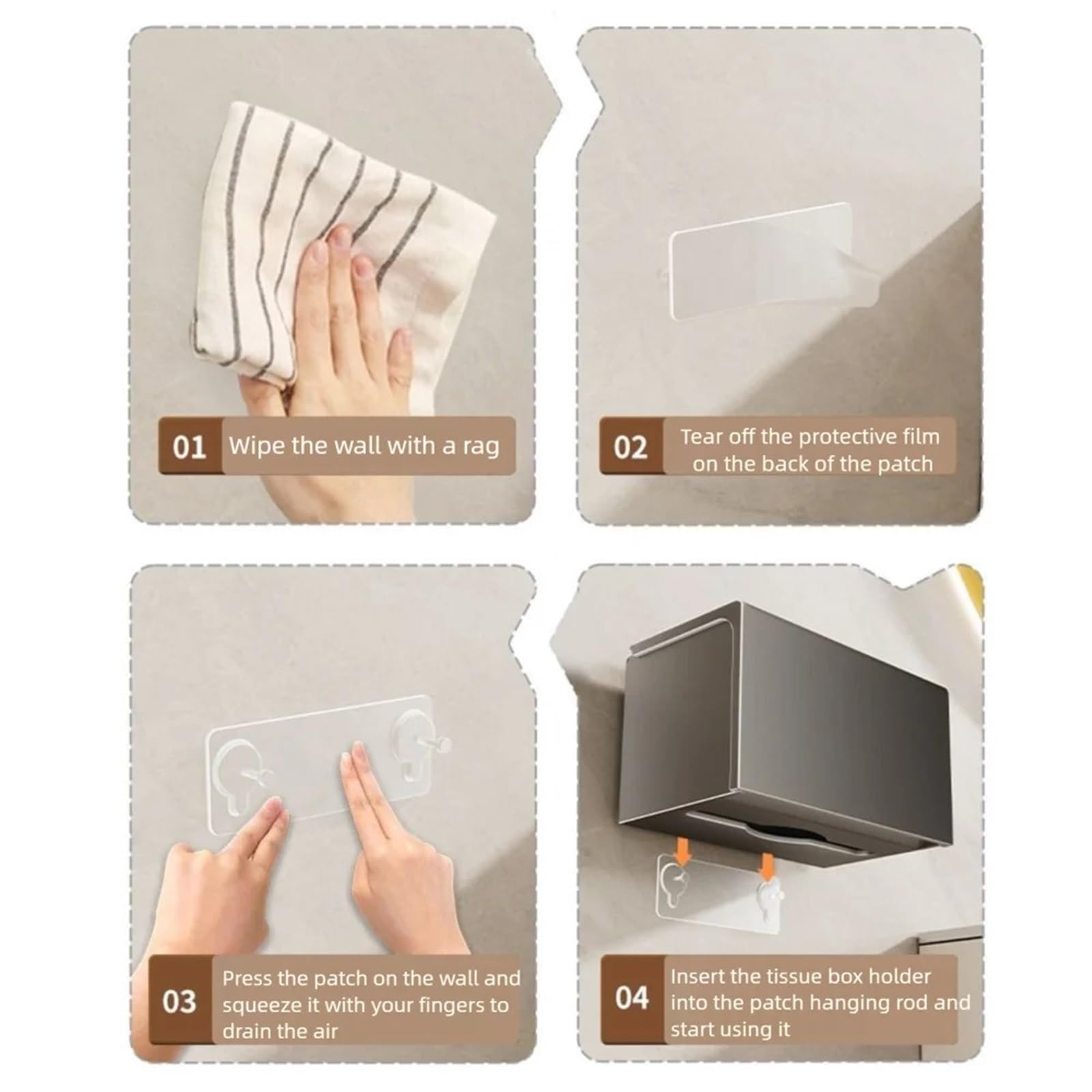 Toilettenpapierhalter mit Ablage Wandmontierter Badezimmer-Taschentuchkasten