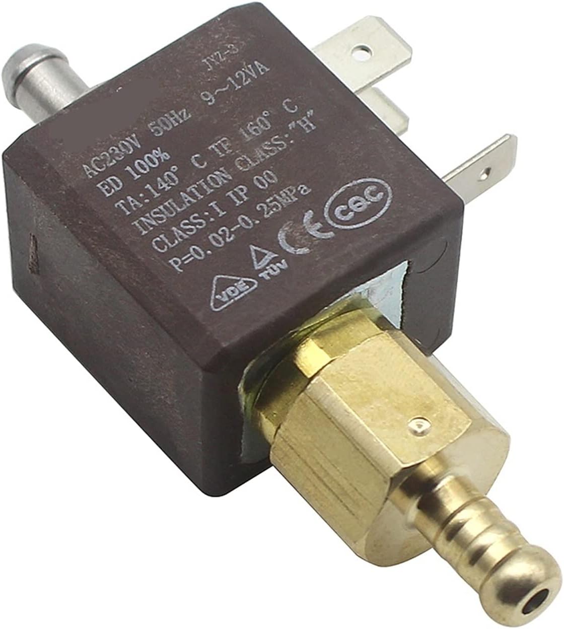 JYZ-3 Normally Open N/O 2/2 Way AC 230V Cannula Brass Coffee Makers Steam Air Water Electric Solenoid Valve Inlet Valve 1Pcs