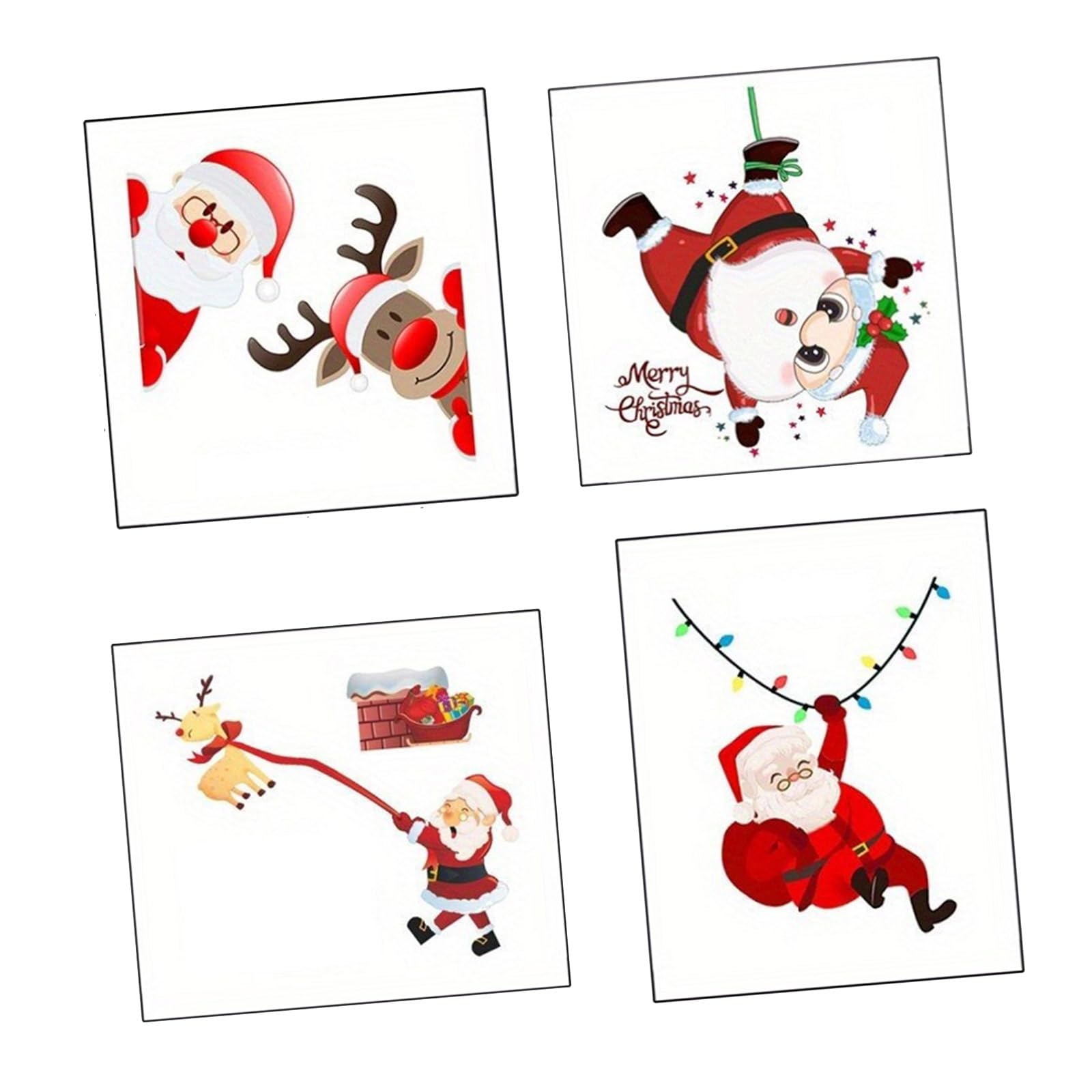 Kalttoy Scq2181 Holiday Switches Plate Sticker Cartoon Santa Snowman Reindeer Theme Christmas Decal Labels Indoor Decoration Peeling And Stick Holiday Decorations