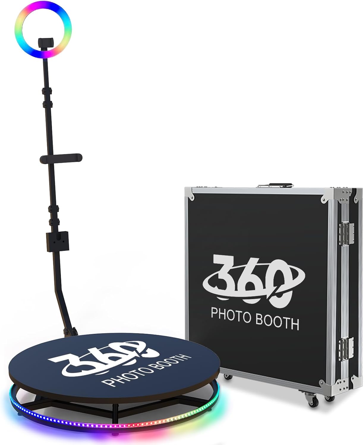 Sabeeney 360 Photo Booth Machine 80cm with Flight Case, 31.5'' 360 Degree Automatic
