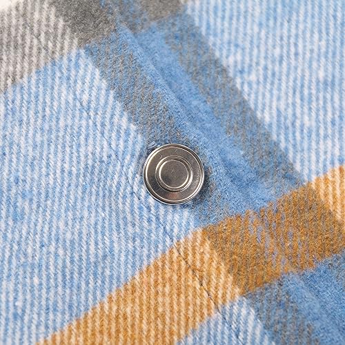 Image of Girls Flannel Plaid Shacket Button Down Long Sleeve Casual Shirt Shackets Fall Jacket Clothes