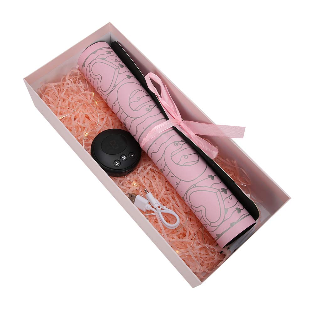 Tapis de massage électrique pour les pieds, tapis de massage électrique, chargement USB, coussin de façonnage des jambes, 6 modes, 9 forces (rose)