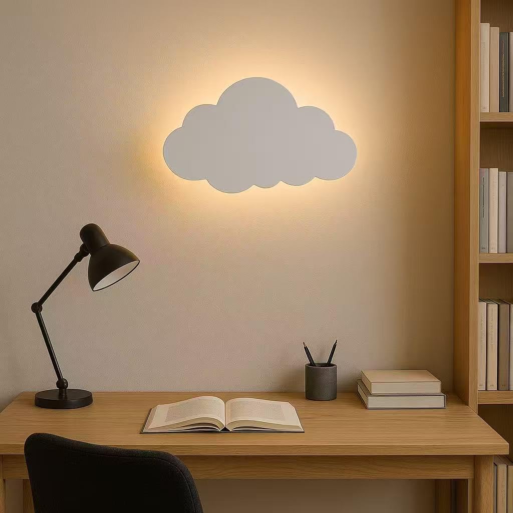 Applique da muro LED 9W design nuvola, luce regolabile 3000K-6500K, lampada da parete per camera da letto bambini soggiorno AQ28-B3C