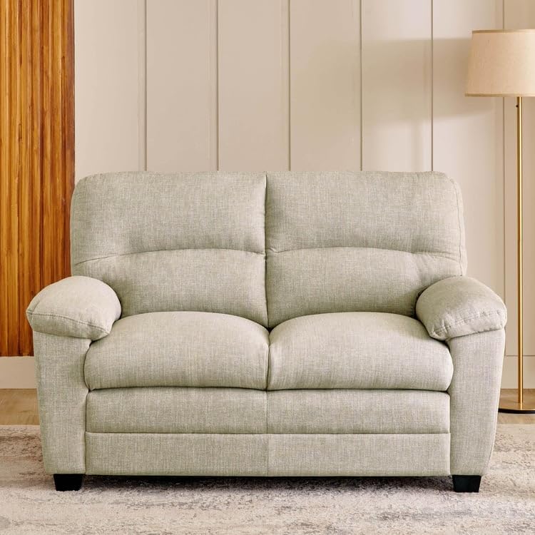 Image of Home Centre | Mojo | Fabric|Solid Wood | 2 Seater Sofas | Beige | 1 Year Warranty