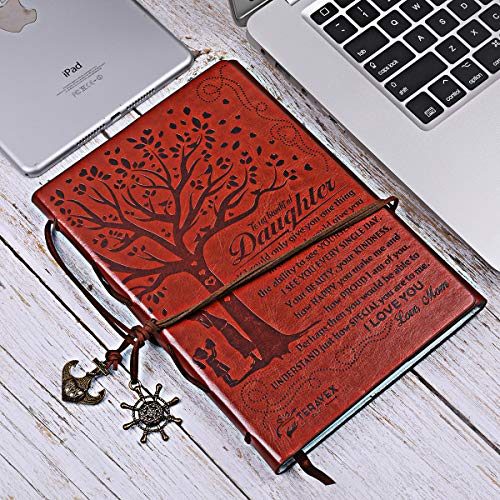 Mom To Daughter Gifts - Writing Journal, Personal Diary, Lined Journal, Travel, 6X8.75 Notebook, Writers Notebook, Faux Leather, Refillable For Teen Girls Women- Best Anniversary Birthday Gift #TOP3