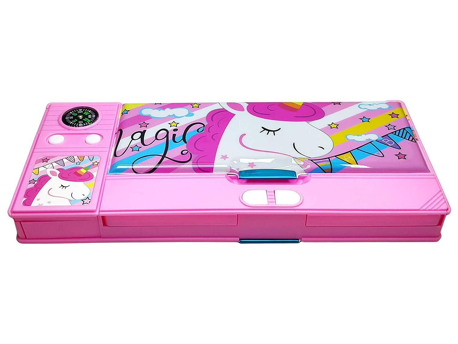 KIKU Multifunction Mini Jumbo Pencil Box With Compass For Girls & Boys Birthday Return Gifts (Unicooon (Pink))- Multi Color, Kids (B085MGLG88) Amazon Price History, Amazon Price Tracker