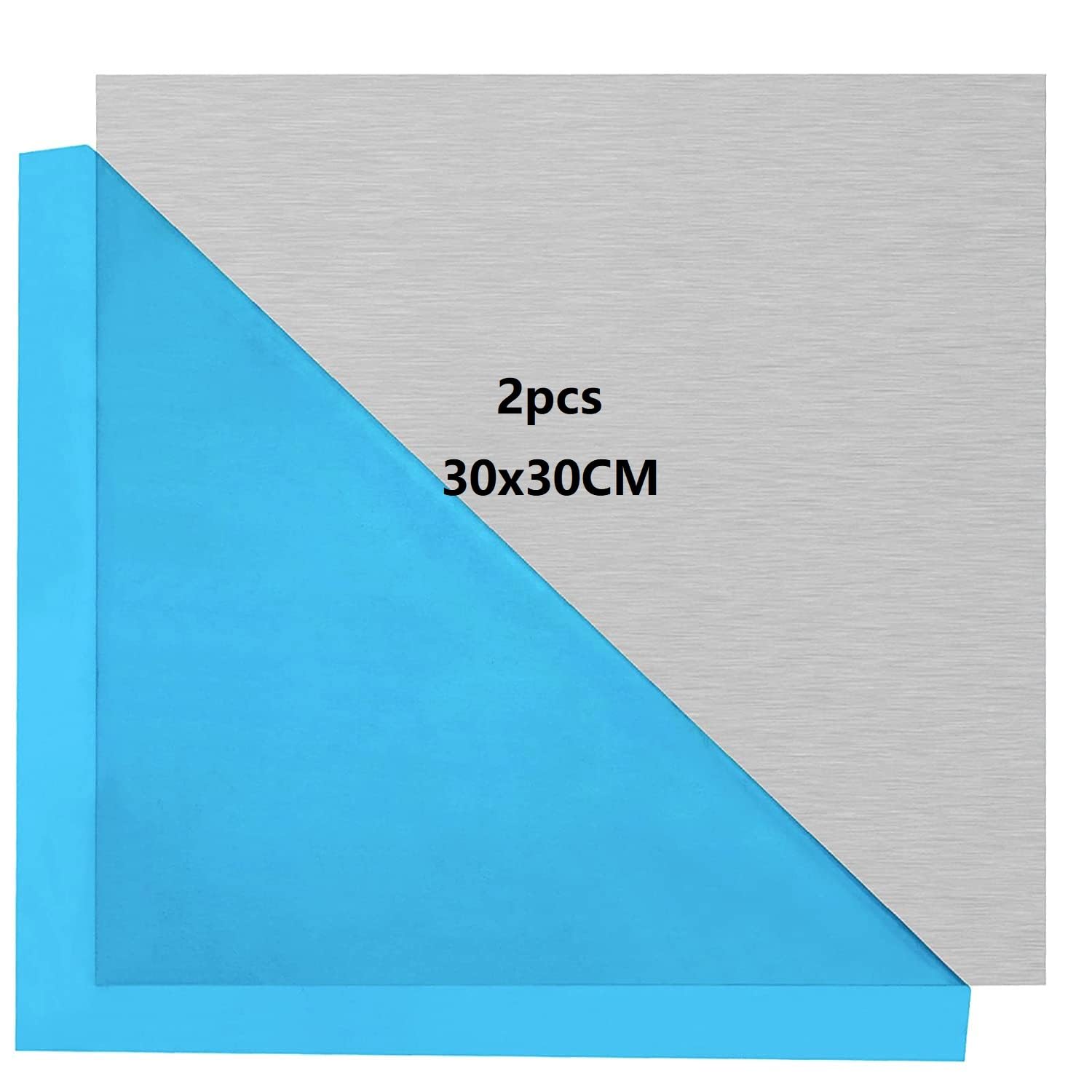 Placa de aluminio (2 mm, 30 x 30 cm, placa plana de aluminio 6061, chapa de aluminio, placa metálica con película protectora)
