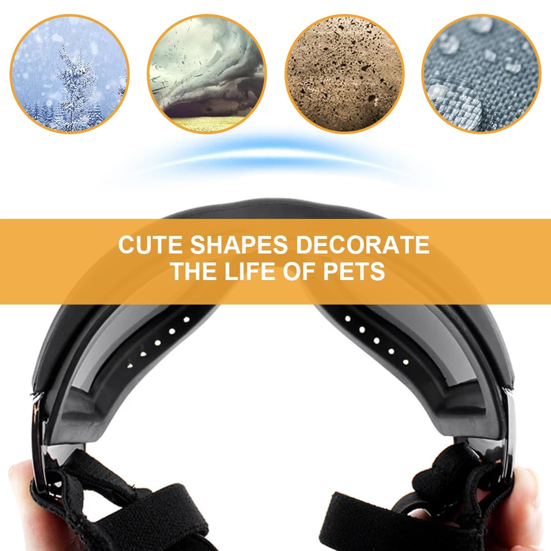 Occhiali per Cani Impermeabili con Protezione UV e Fascia Elastica Regolabile per Cani di Taglia Medio-Grande