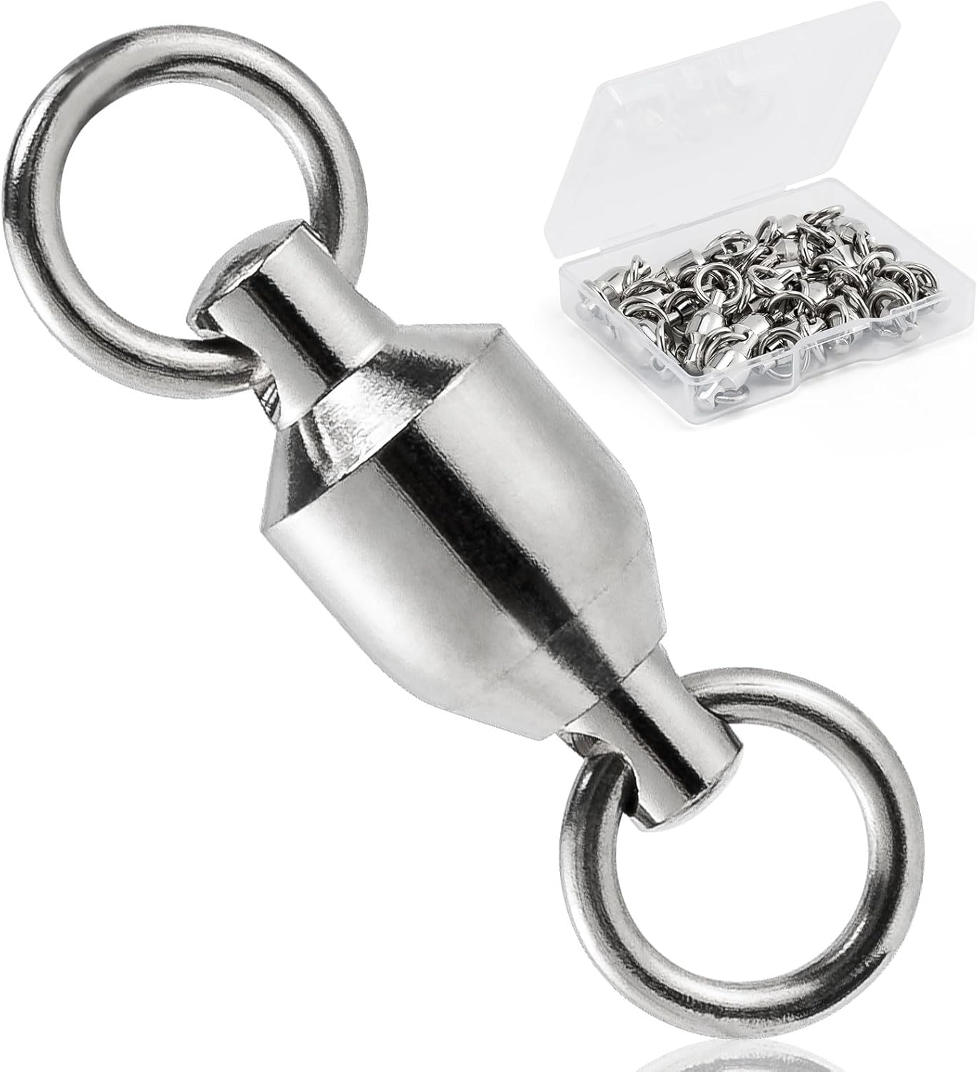 Dr.Fish 20 Pack Fishing Swivels, Ball Bearing Swivels Fishing Tackles, Copper Stainless Steel Solid Rings High Strength Barrel Swivels Saltwater Fishing Swivels