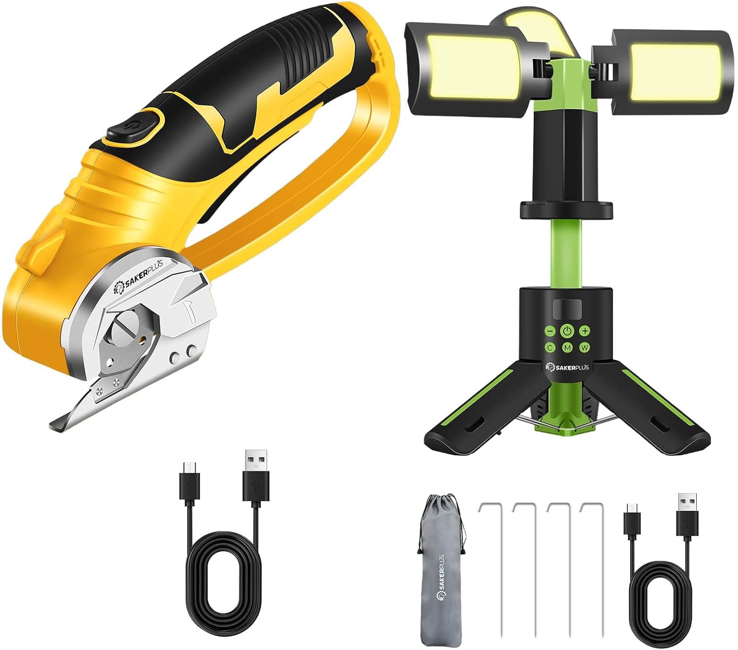 Cordless Electric Scissors & Telescopic Camping Lights with Stand