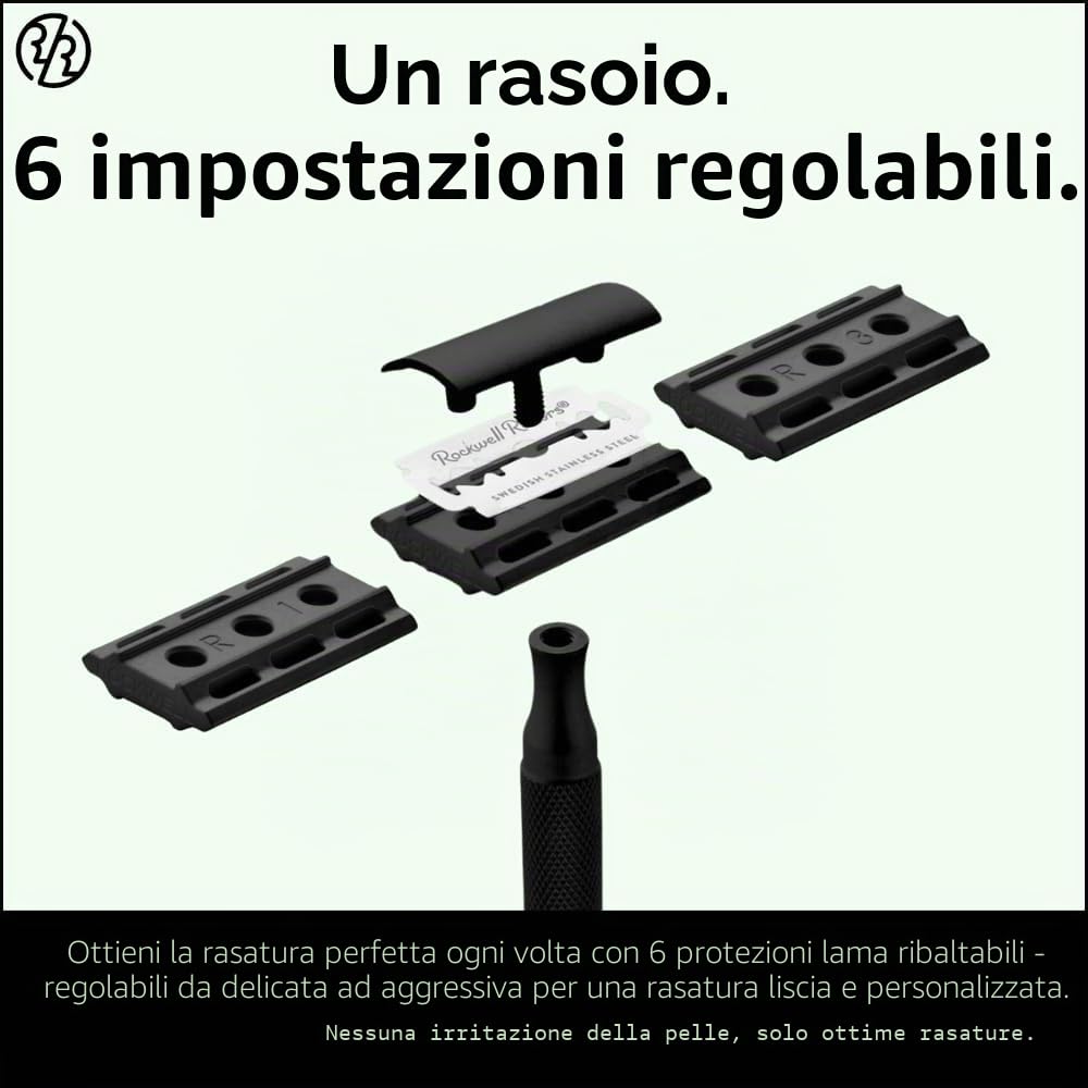 Rockwell rasoio di sicurezza 6S black in acciaio inox