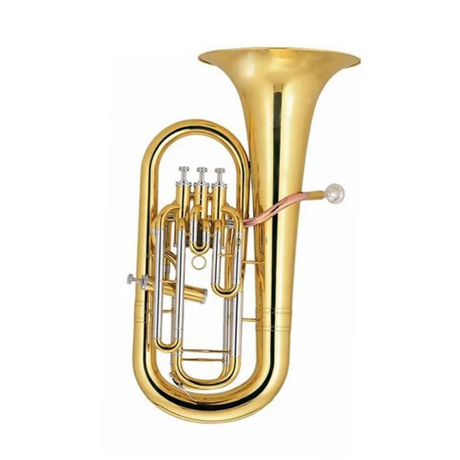 Eufonium Złoty Lakier Bb Flat Euphonium Z 3 + 1 Tłokami Profesjonalne Wykonanie Mosiężnych Instrumentów Muzycznych