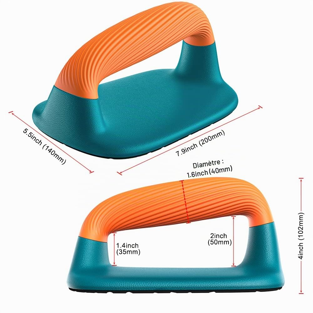 Dolibest Poignées de Pompes, Barres de Pression Pushup Support de Poignées pour équipement de Musculation du Haut du Corps au Sol de Gymnastique à Domicile Exercice de Fitness, 17x13x9cm