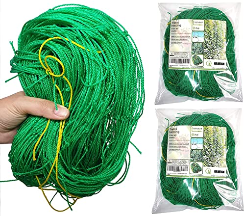 KAHEIGN 2 Piezas Red De Enrejado De Plantas, 1,8 x 5m Nylon Red De Jardín Red De Escalada De Plantas Tarea Pesada Red De Soporte para Frijoles Frutos Verduras (Verde)