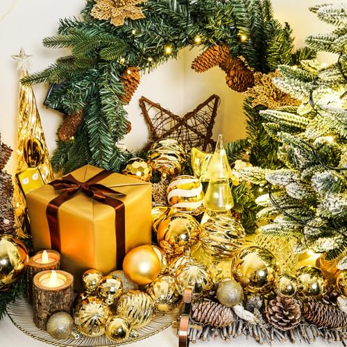 image for XmasExp 16ct Christmas Balls Ornaments - Shatterproof Large Hanging Ba