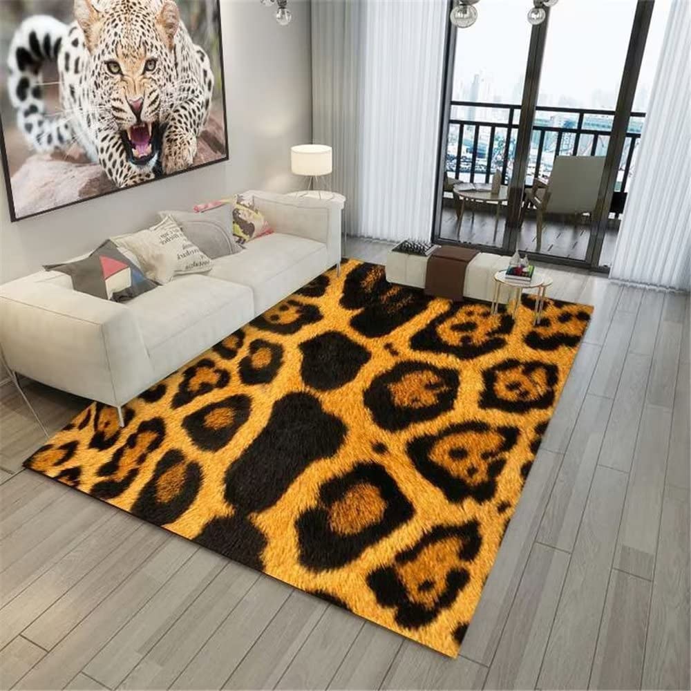 Tapis chambre ado et espace de jeu au motif de fourrure animale brun