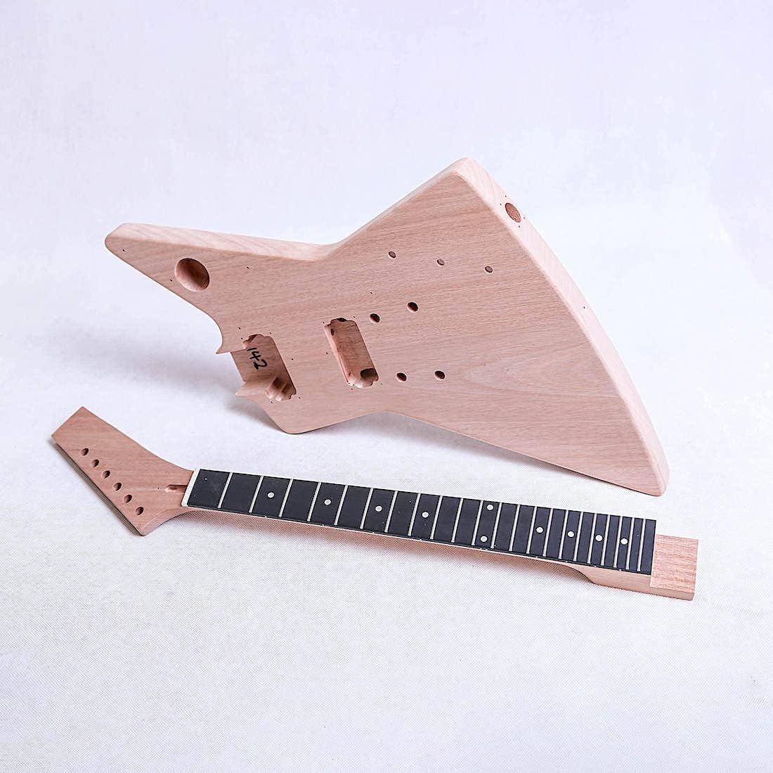 Coban Guitars Build your own Electric DIY Guitar Kit UK EXP1B Mahogany Body Chrome Hardware Black Fittings NO Soldering