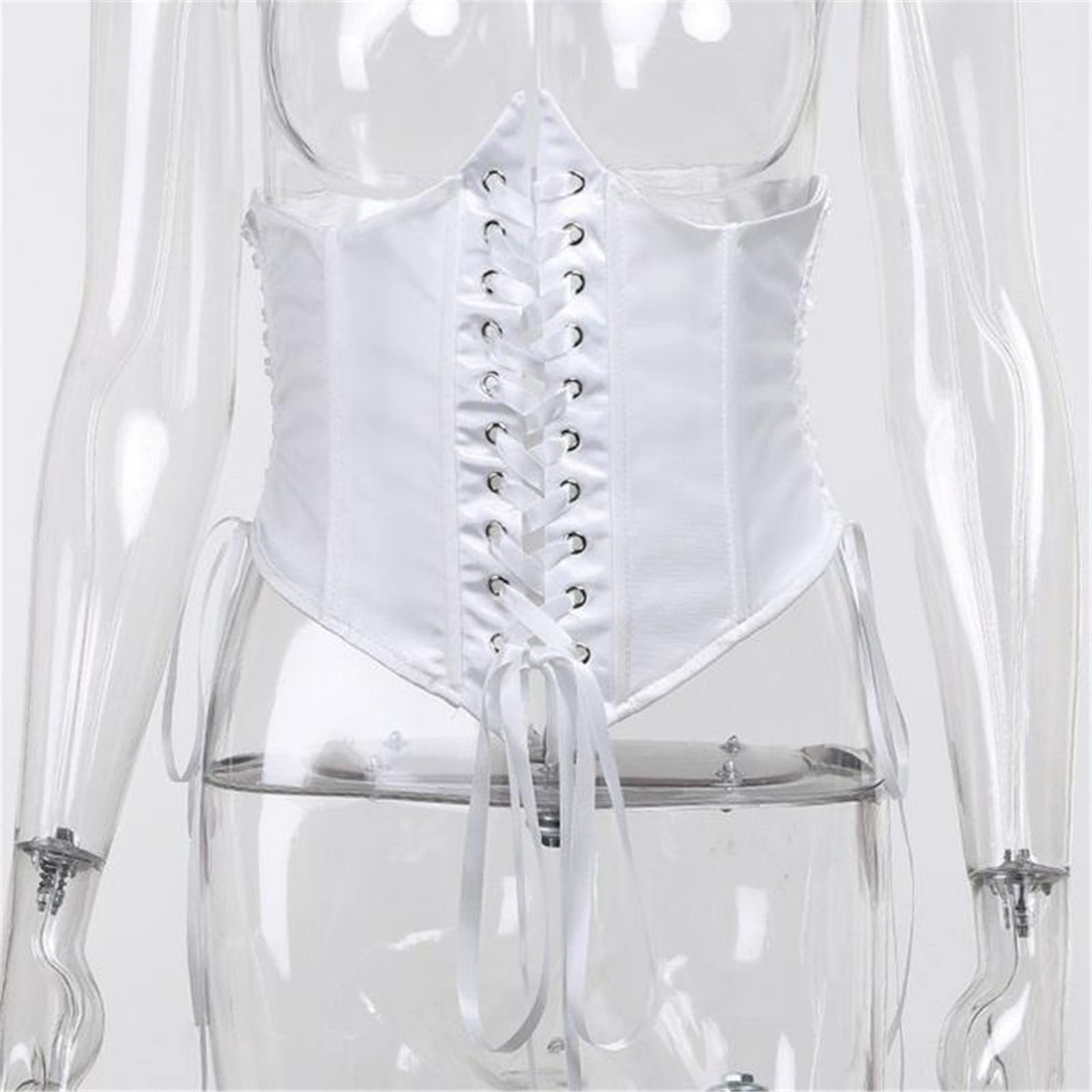 VnimVinter Women Off Shoulder Mesh Mini Dress Long Puff Sleeve Bell Sleeve A-line Swing Mini Dress: Small #2-white Corset