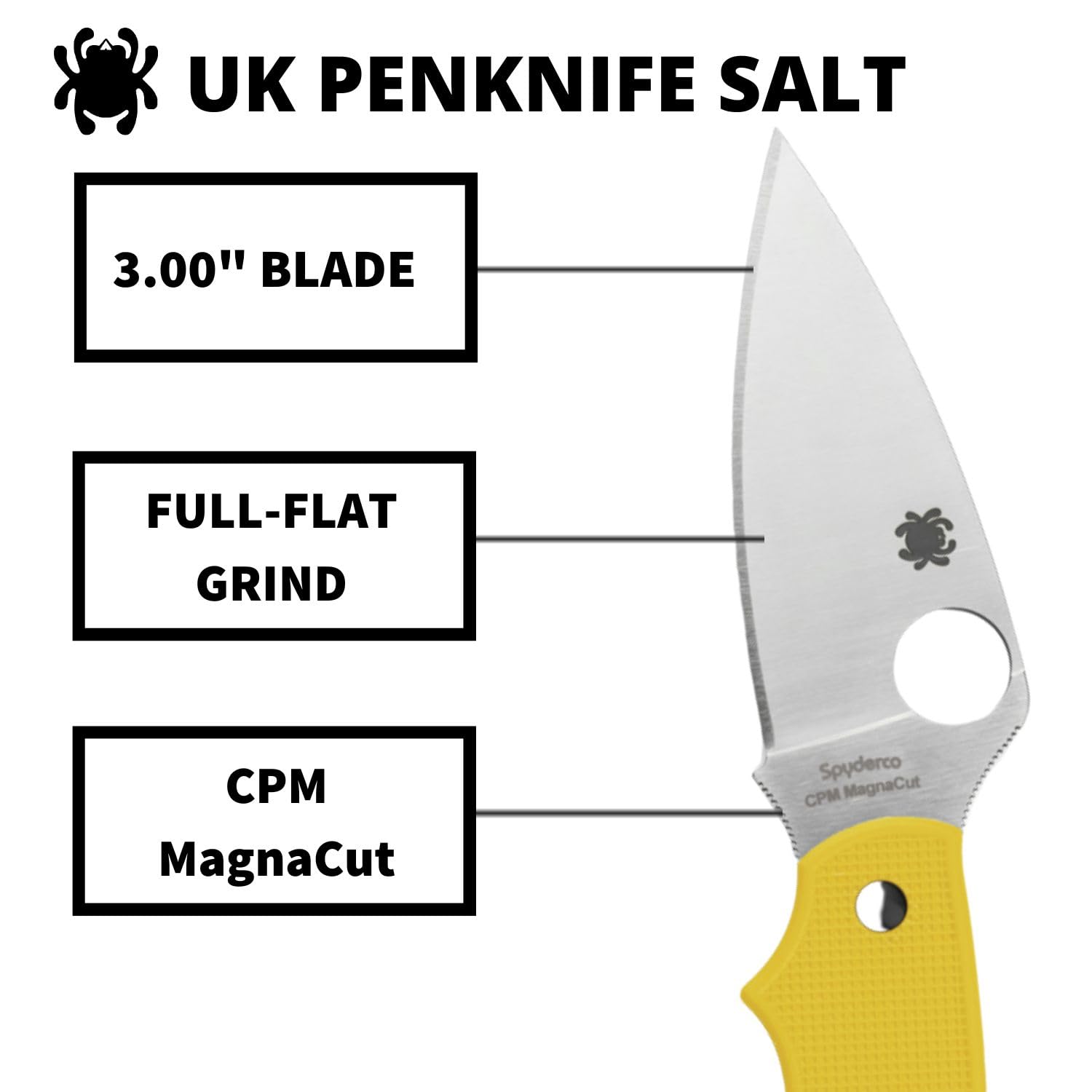 UK Penknife Salt - Mango: FRN* amarillo Acero: LC200N - Filo: Liso