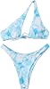 Plus Size Swimsuits for Women Sexy One Shoulder Tummy Control Bathing Suits Boho Printed Two Peice Bikini Swimwear