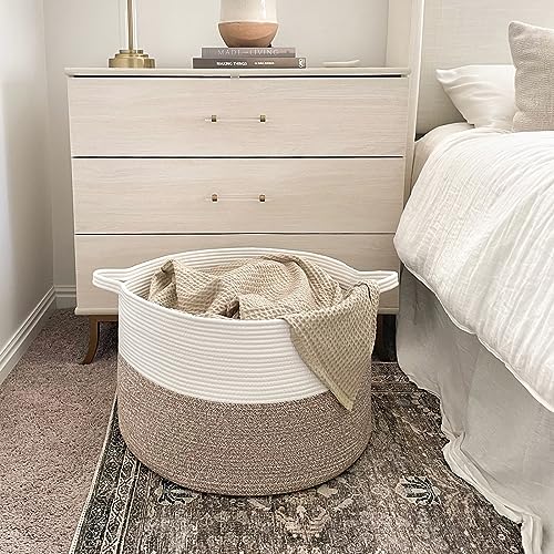 TIMEYARD XXXLarge Cotton Rope Basket Woven Baby Laundry Blanket Basket Toy Baskets with Handle Storage Comforter Cushions Thread Laundry Hamper - Image 4