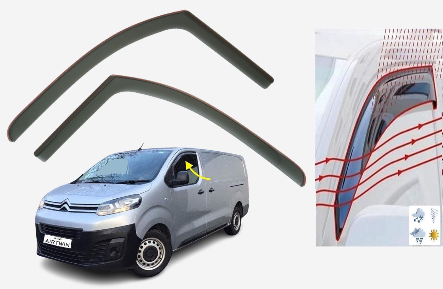 Deflettori Anteriori Modifycar Per Opel Corsa A - 1982-1992 Interno Deflettori Fumé Interni