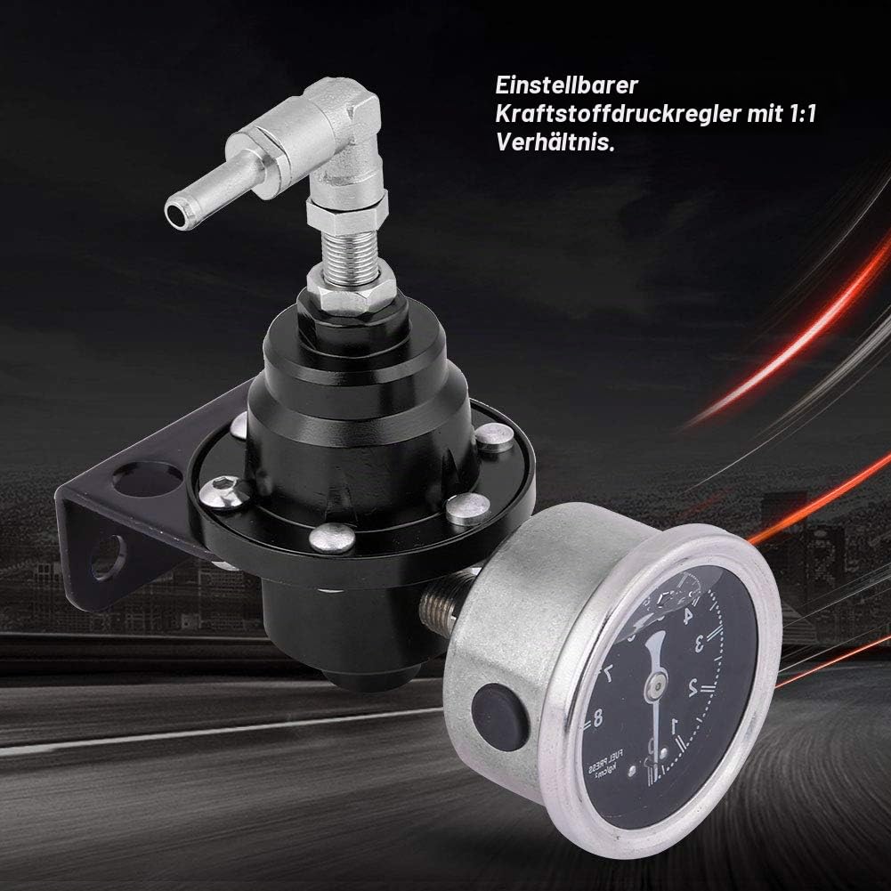 Benzindruckregler,Fuel Regulator For Carburetor,Kraftstoffdruckregler,Powersports-Spannungsregler,Universal-Aluminium-Auto,160 Psi,Einstellbar,1: 1,Ölanzeige-Kit (Lila) (Schwarz)