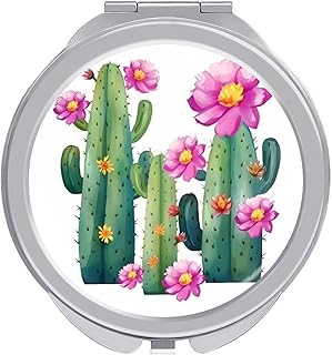 Cactus Flower Travel Makeup Mirror 1x/2x Magn...