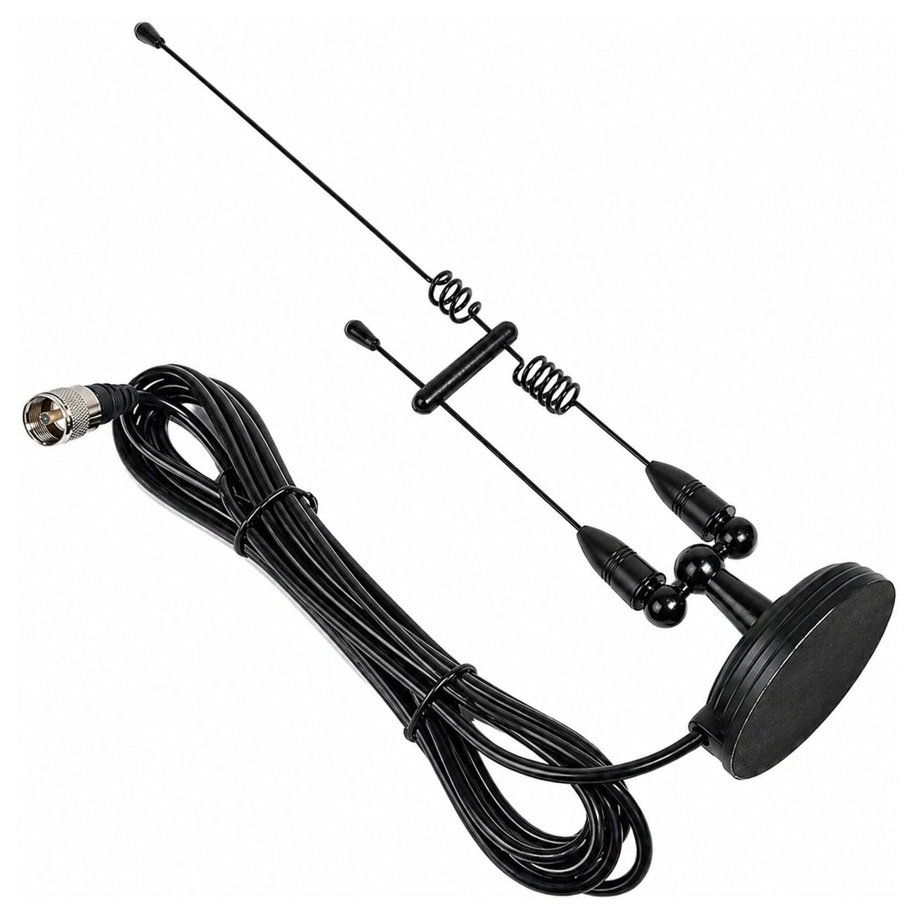 Antenna mobile Dual Band da 43,7 cm per radio amatoriale da 2 m/70 cm, VHF/UHF 144/430 MHz, antenna a base magnetica con cavo RG58 da 4 m, spina PL259, compatibile con Yaesu Icom Kenwood ecc