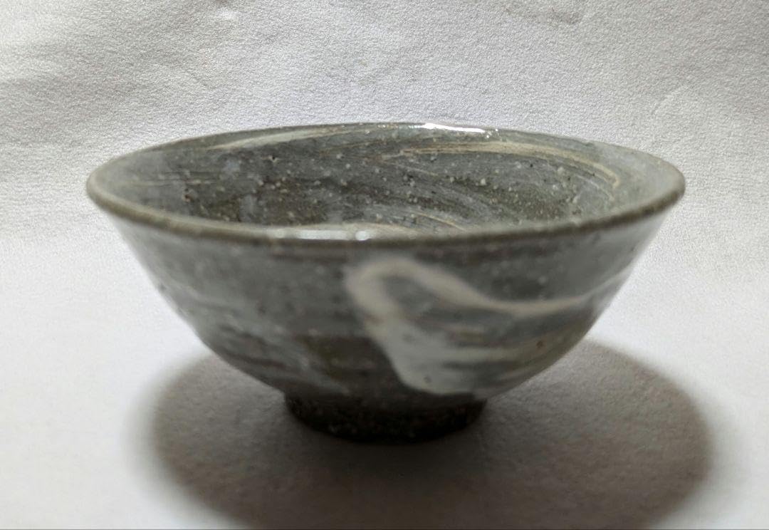 茶碗 平茶碗 唐津 刷毛目 鏡山窯 井上東也 共箱 茶道具 径14.6