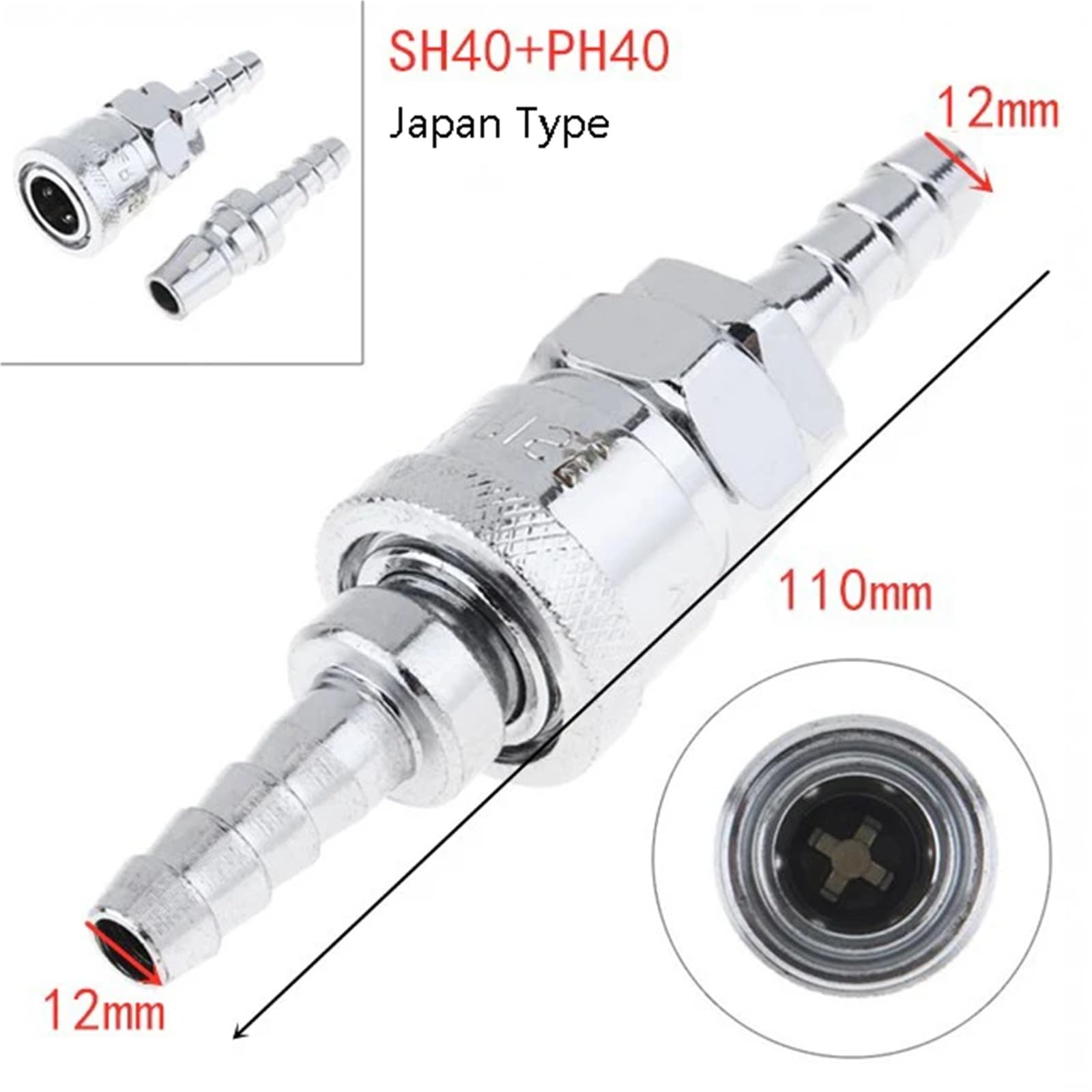 Typ Pneumatyczne Złączka Szybkozłączka Łącznik Kompresor 6mm 8mm 10mm Wąż Barb 2 Sztuk (Japonia SHPH40)