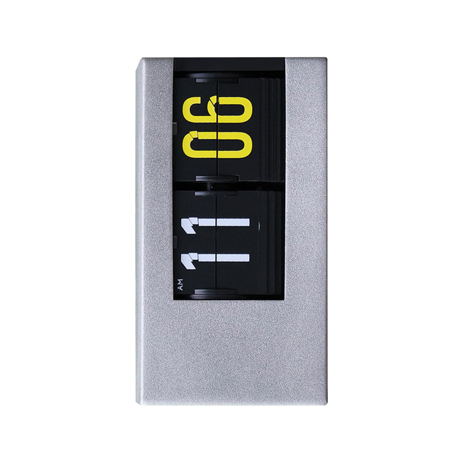 Hredwep Turning Number Clock with Subtle Backlight Complements Various Interior Designs Metal Toss Clock