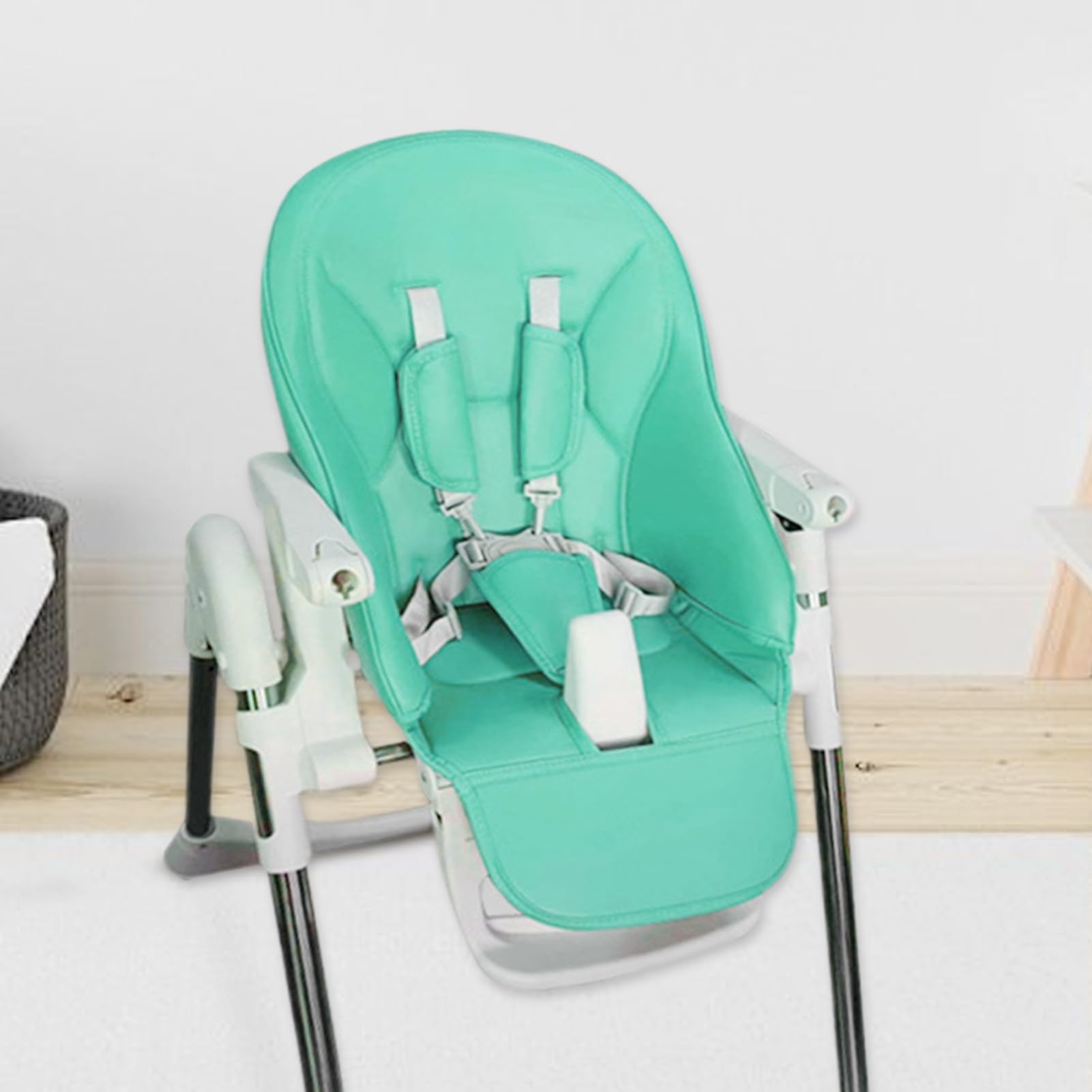 Wouqinen Baby High Chair Cushion, Breathable PU Leather High Chair Cover Replacement, Multifunctional Highchair Seat Padding Cover for Baby Kids
