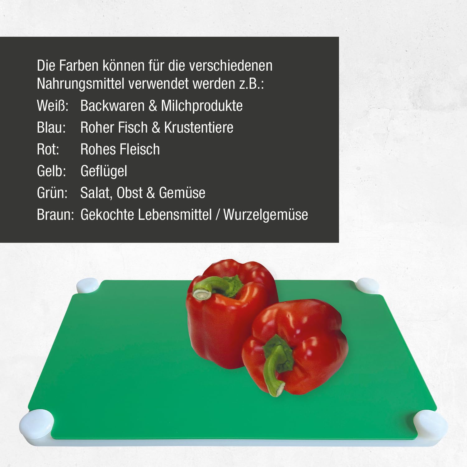 Schneider Schneidebrett Set 6 Stück HDPE Schneidebretter Set Küche Gastronomie farbcodiert Schneideunterlagen mit Halter Bodenplatte rutschfest hygienisch Messer schonend Profi Küchenzubehör