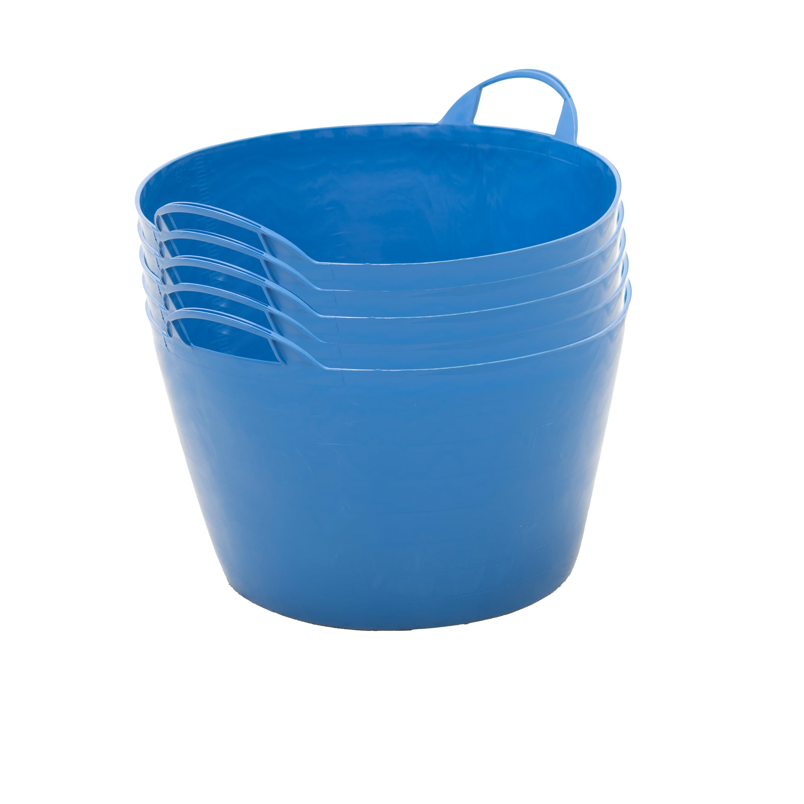 BiGDUG Plastic Flexi Tubs (42 Litre) - Pack of 3 - Black - Heavy Duty Trugs Flexible Storage Bucket - Multi Purpose Round Container — view 18