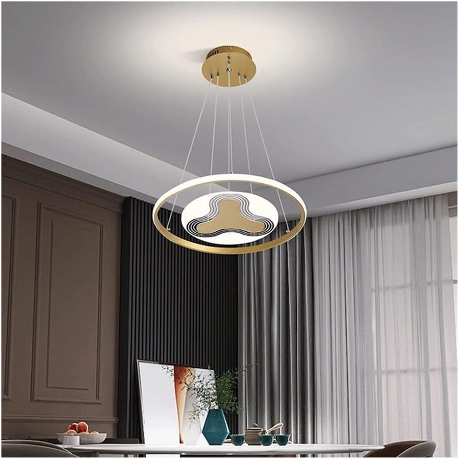 Lustre LED rond à intensité variable suspension or 32W