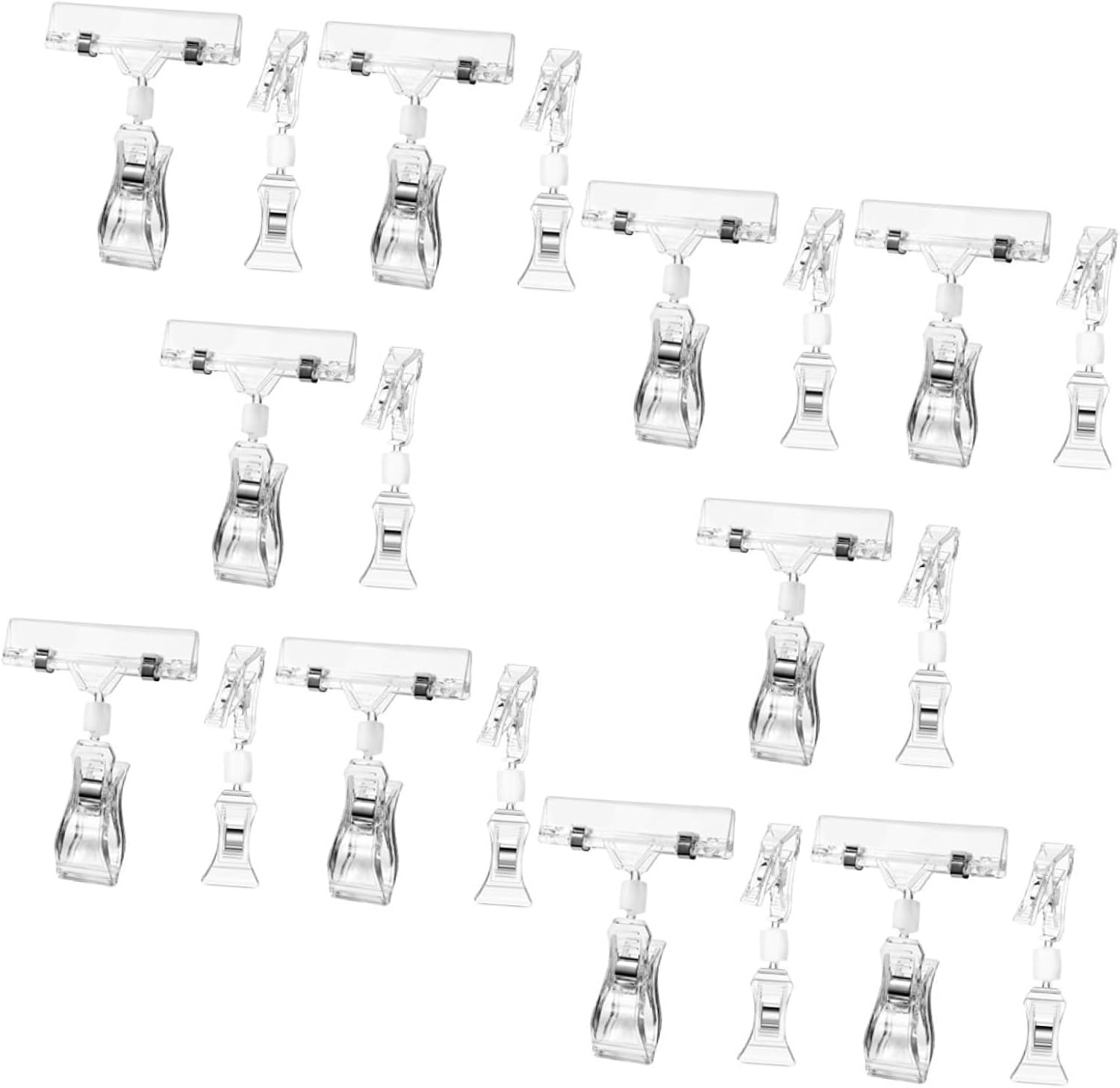 20pcs Double-Headed Crystal Display Clips Rotatable Price Tag Holders for Retail Signage Name Tag Clips for Merchandise