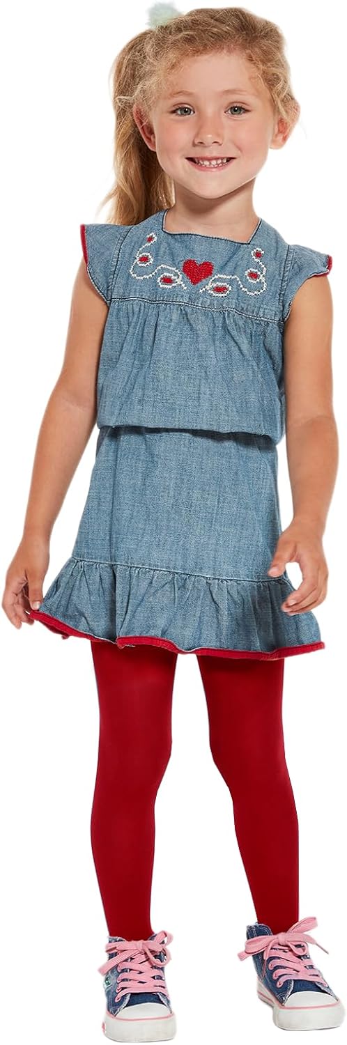 MANA MANA Eenkleurige meisjespanty – schattige ondoorzichtige kinderpanty voor school, dansen, ballet, zacht en stijlvol, 40 DEN, Made in Italy